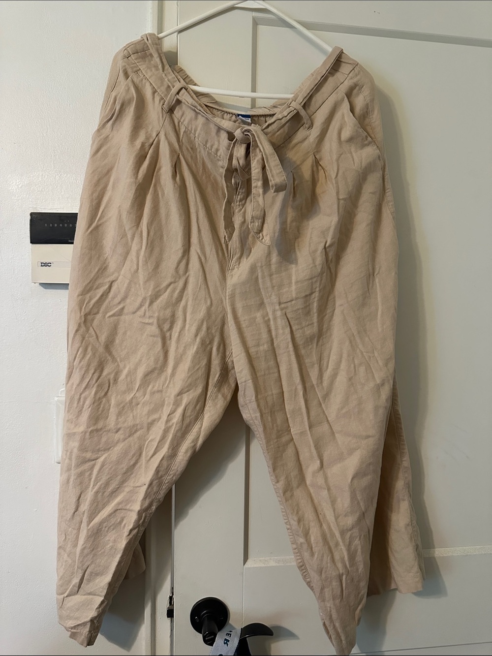 Women’s Relaxed Drawstring Linen Pants in Beige